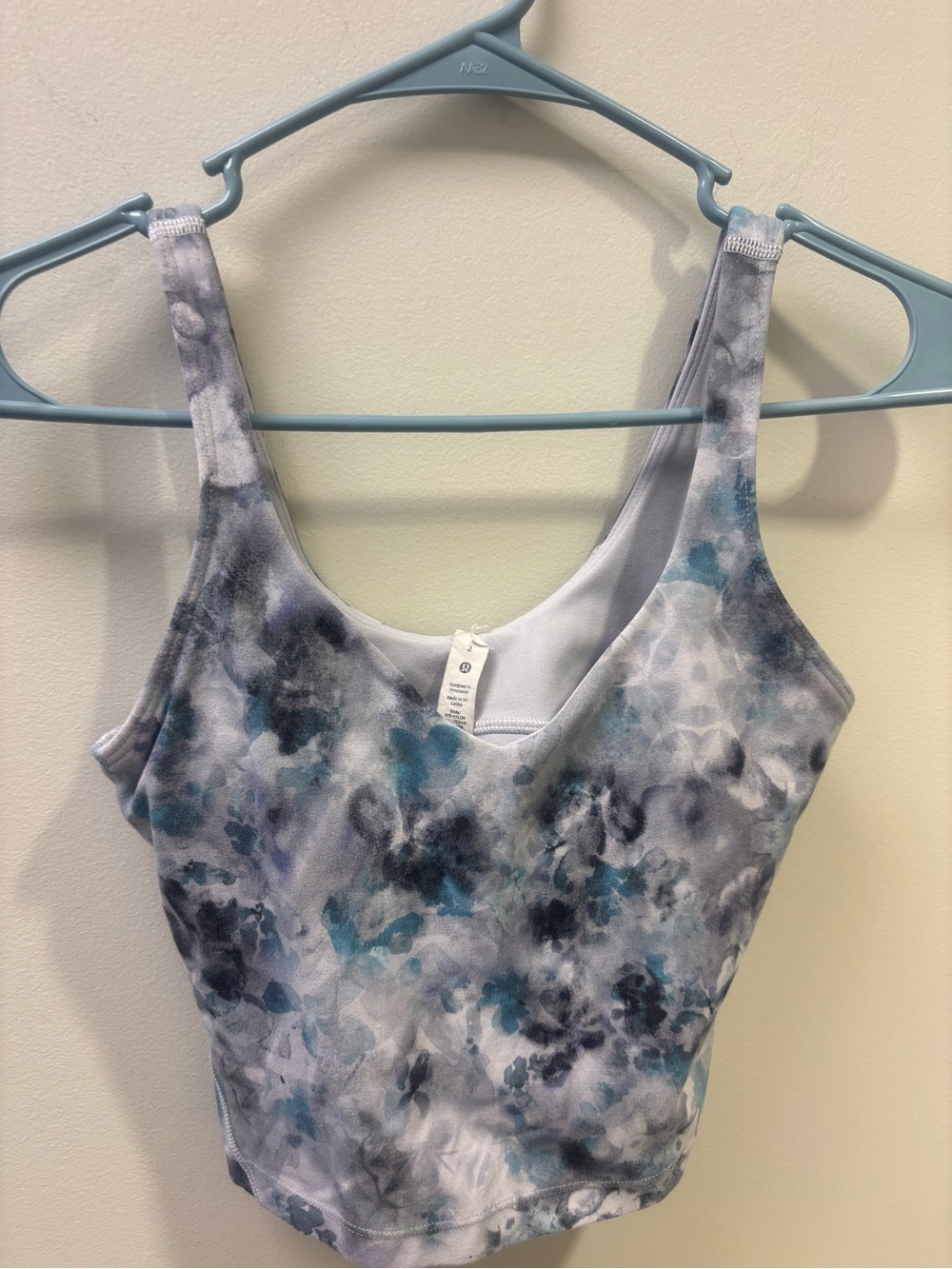 lululemon athletica blue and gray watercolor tank